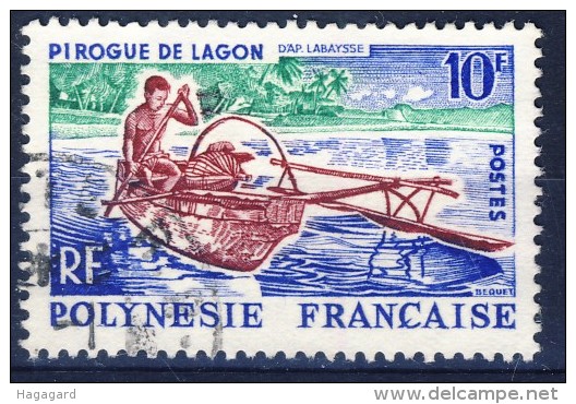 +K697. French Polynesia 1966. Boat. Michel 56. Cancelled - Gebraucht