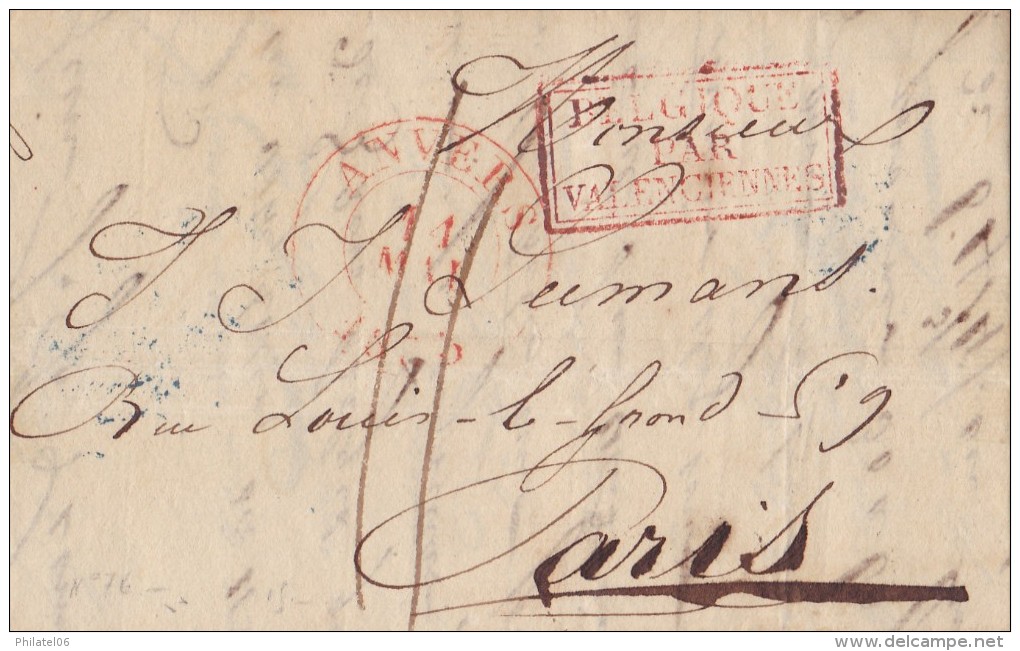 BELGIQUE  LETTRE AVEC   CORRESPONDANCE  1835 - 1830-1849 (Belgica Independiente)