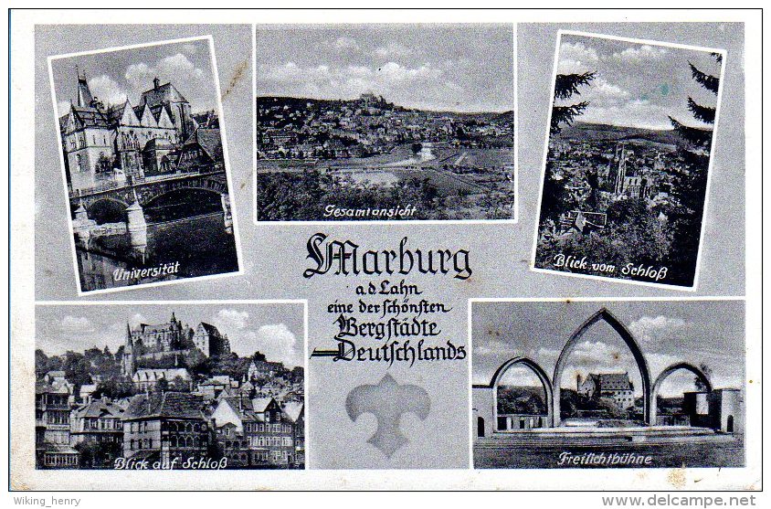 Marburg - S/w Mehrbildkarte 12 - Marburg