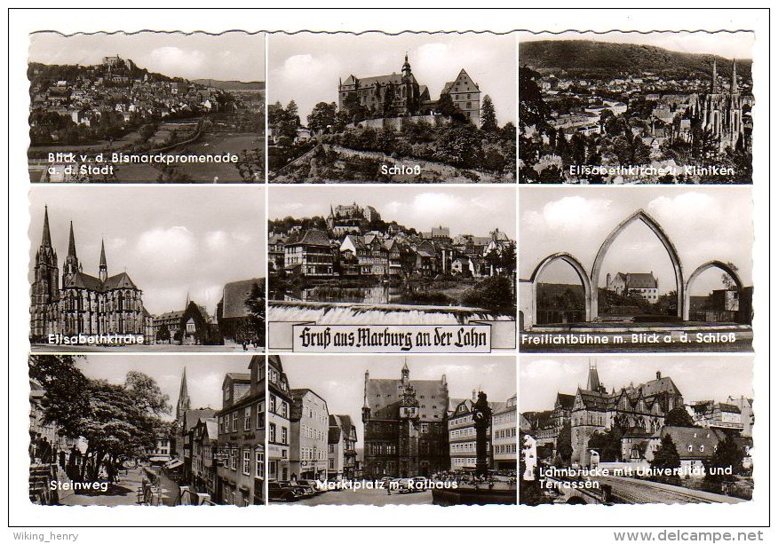 Marburg - S/w Mehrbildkarte 3 - Marburg