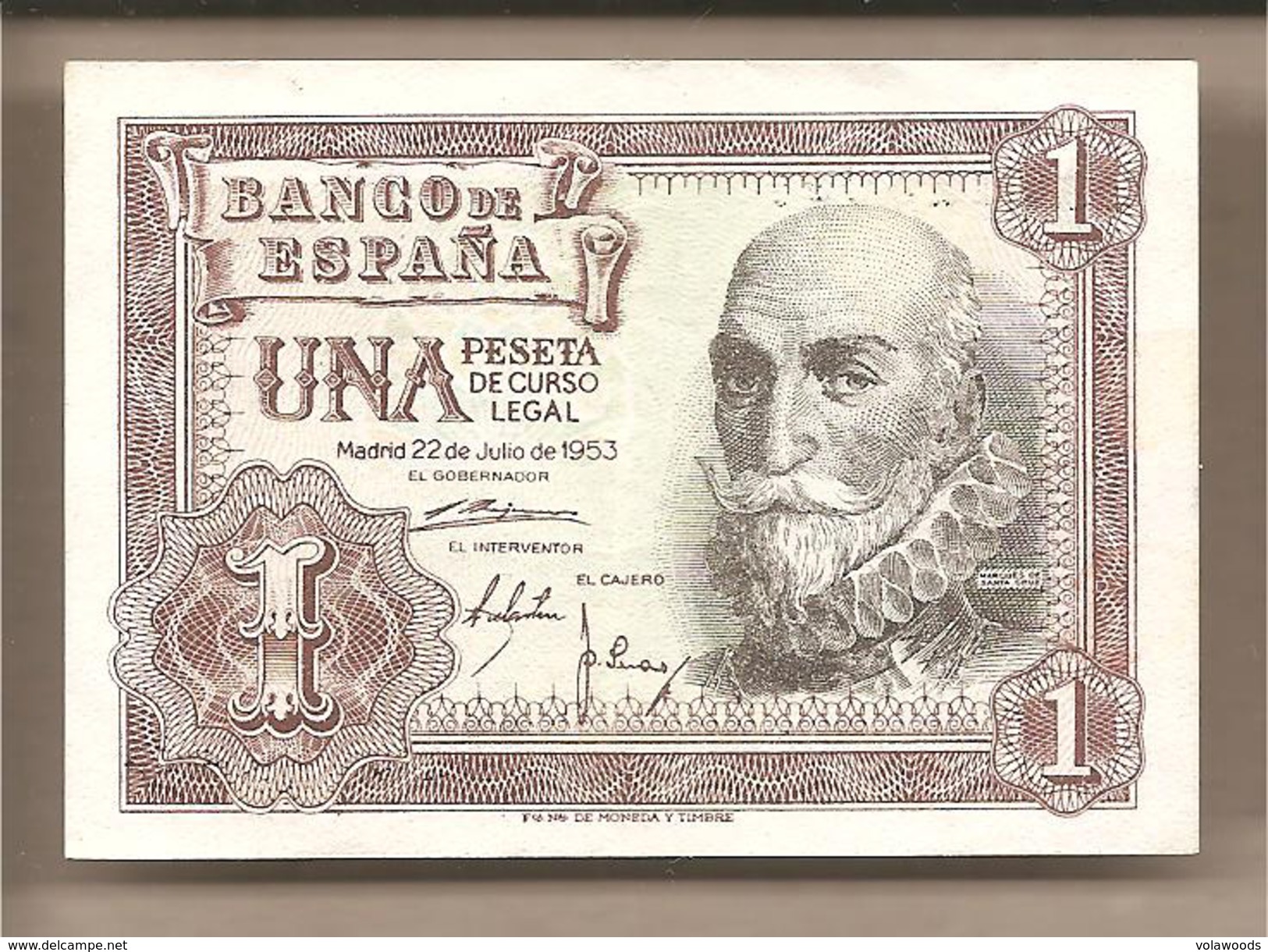 Spagna - Banconota Non Circolata FdS AUNC Da 1 Peseta P-144a.3 - 1953 #17 - 1-2 Peseten