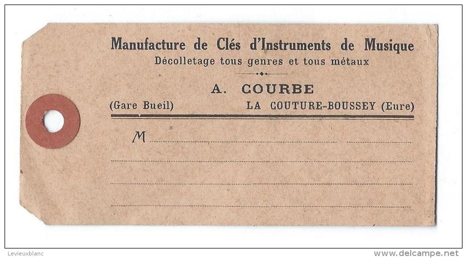 Etiquette D'expédition /Fab.instrum.Musique/Gare De Bueil/Courbe/La Couture Boussey/vers 1925  PART217 - Autres & Non Classés