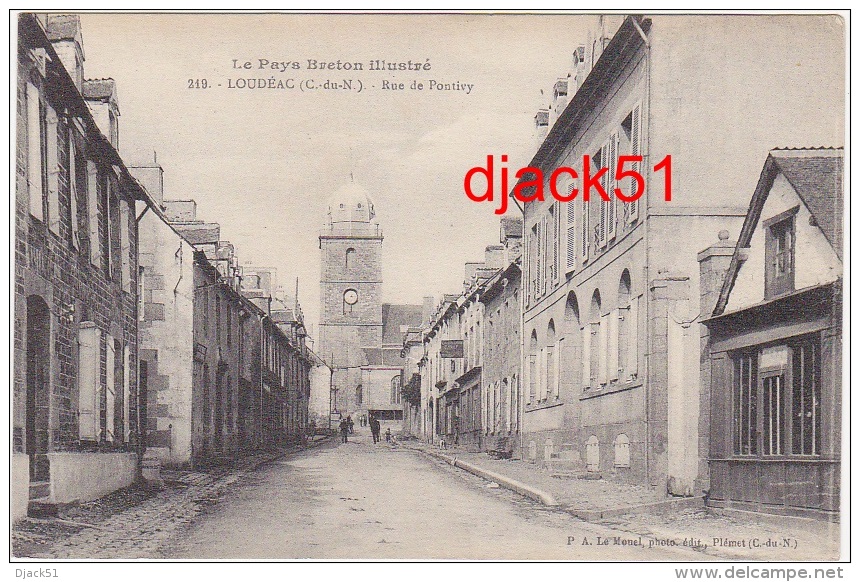 22 - LOUDEAC (C.-du-N.) - Rue De Pontivy - 1916 - Loudéac