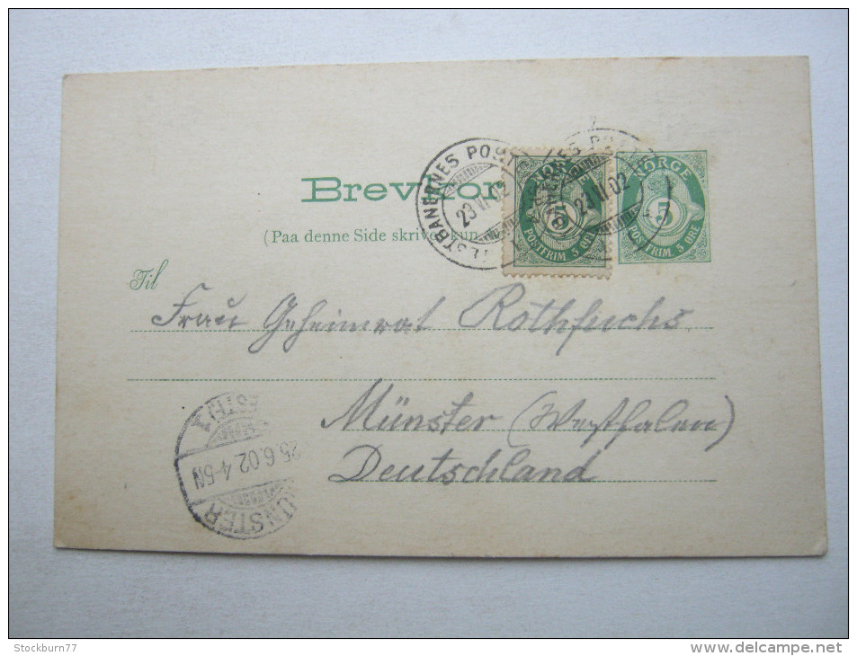 1902   ,  Auf Dem Dampfschiff  , Ganzsache  Nach Deutschland    Mit Text Und Stempel - Briefe U. Dokumente