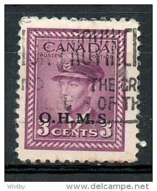 Canada 1949 3 Cent King George VI War O.H.M.S. Overprint Issue #O3 - Sobrecargados