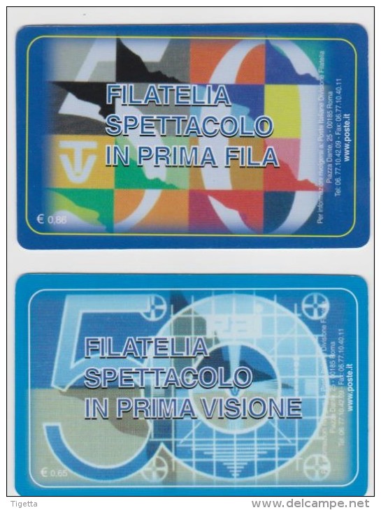 2004 - ITALIA - TESSERA FILATELICA   "50° ANNIVERSARIO DELLE TRASMISSIONI TELEVISIVE IN ITALIA" - Philatelistische Karten