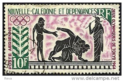 NEW CALEDONIA 10 FRANCS TOKYO OLYMPIC GAMES SPORT SET OF 1 USED 1964 SG393 POSTMARKED ON LEFT READ DESCRIPTION !! - Gebruikt