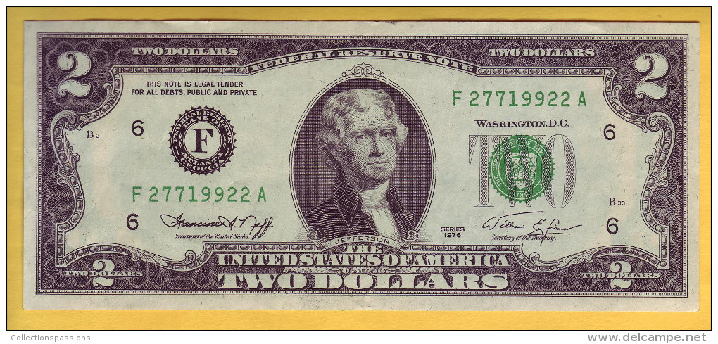 USA - Billet De 2 Dollars. 1976. Pick: 461. SUP+ - Bilglietti Della Riserva Federale (1928-...)