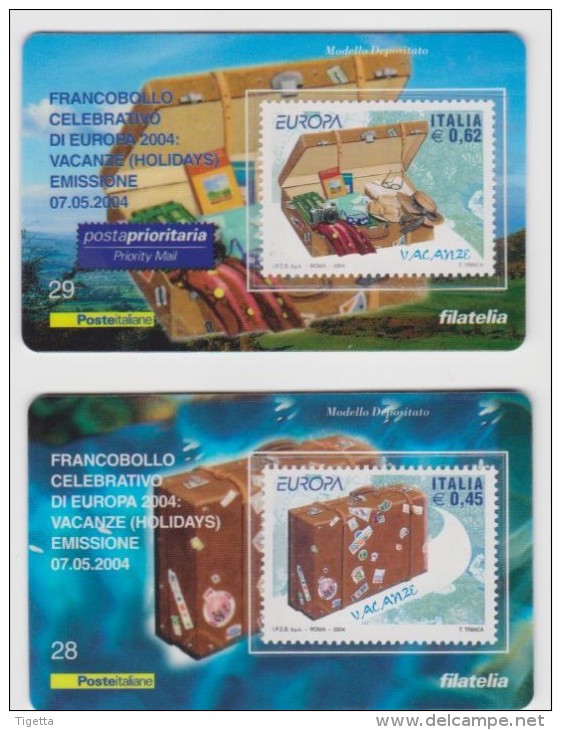 2004 - ITALIA - 2 TESSERE FILATELICHE   "EUROPA 2004" - Philatelistische Karten