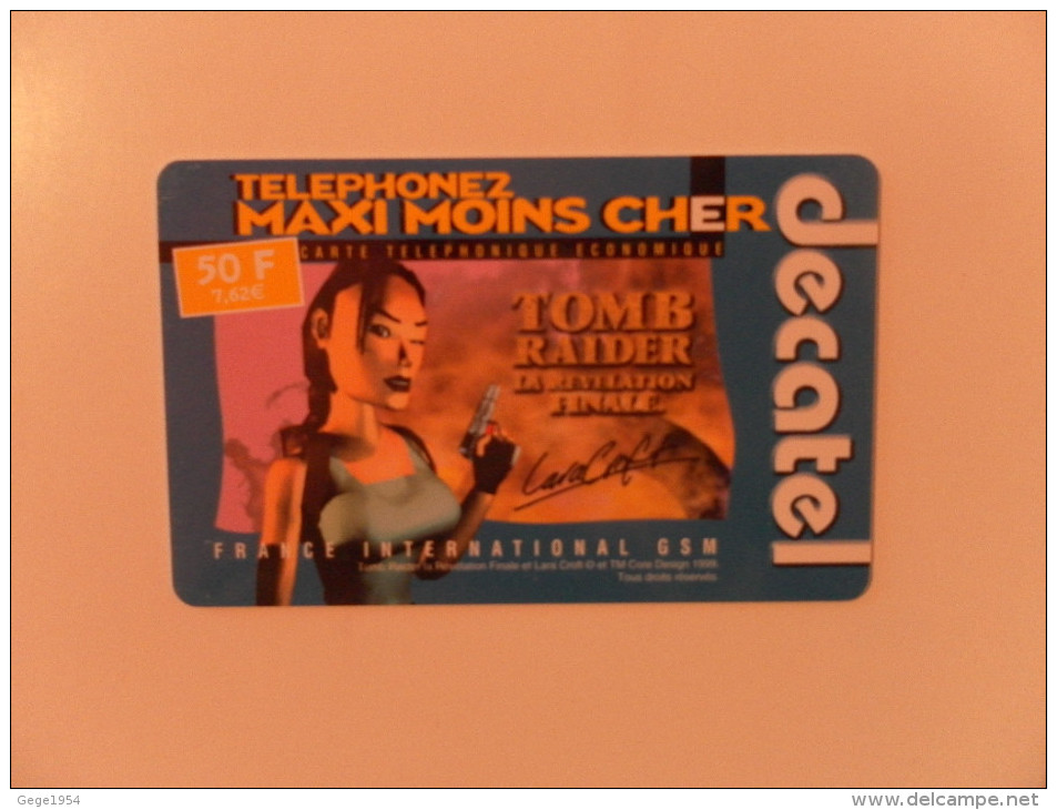 CARTE PREPAYEE DECATEL - TOMB RAIDER - Other & Unclassified