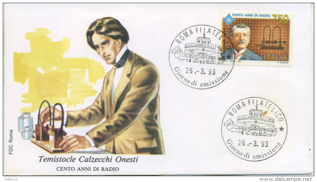 ITALIA - FDC  ROMA  1993 -  TEMISTOCLE CALZECCHI ONESTI - ANNULLO SPECIALE MILANO - FDC