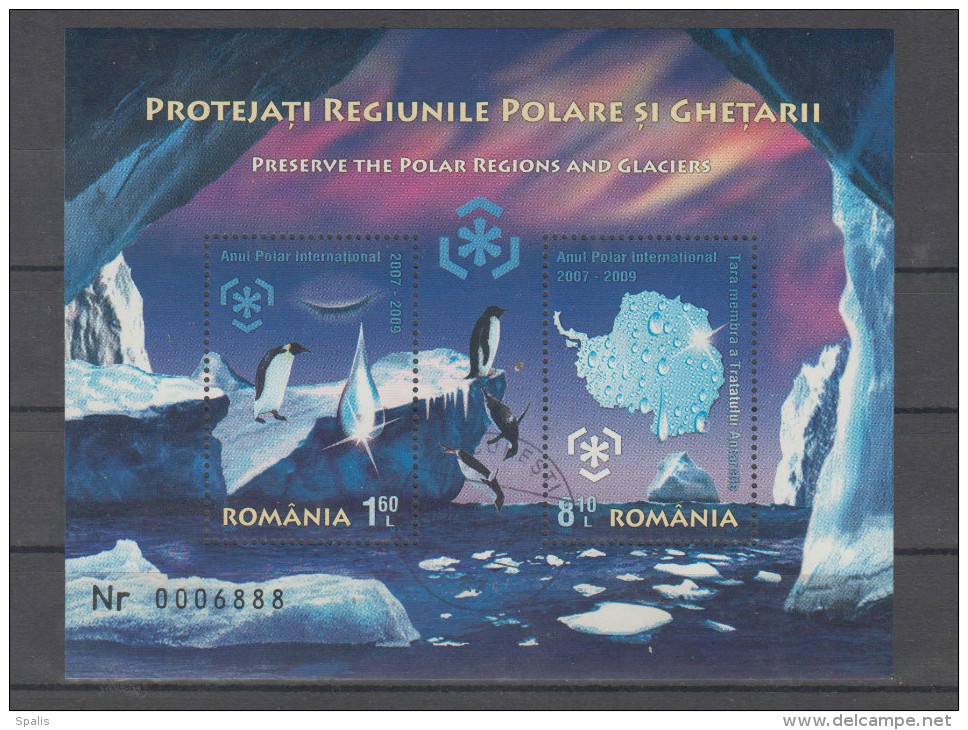 Romania 2009 Michel Nr Bl 444 Used Preserve Polar Regions - Altri & Non Classificati