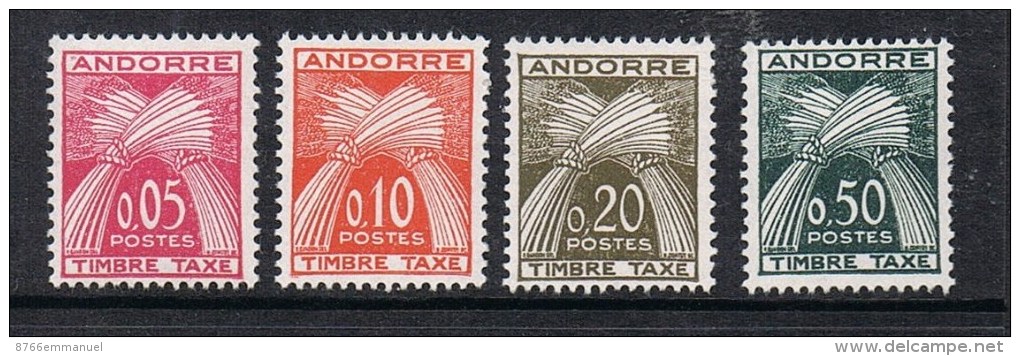 ANDORRE TAXE N°42 A 45 N** - Neufs