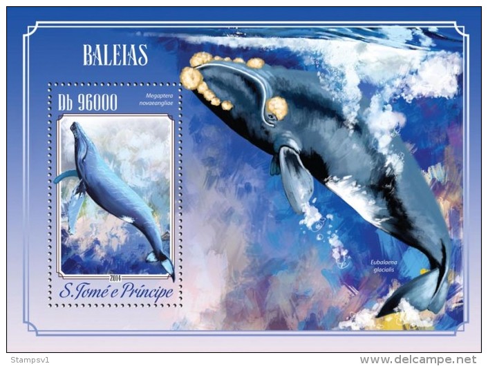 S. Tome&Principe. 2014 Whales. (519b) - Baleines