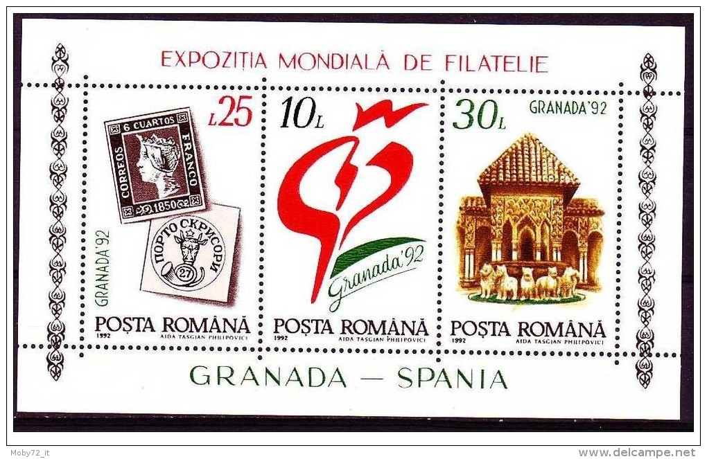 Romania - 1992 - Nuovo/new - Manifestazione Filatelica GRANADA - Mi Block 272 - Nuevos