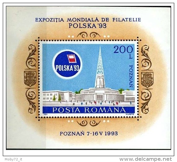 Romania - 1993 - Nuovo/new - Manifestazione Filatelica POLSKA - Mi Block 281 - Unused Stamps