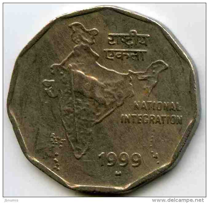 Inde India 2 Rupees 1999 Dominican Mint KM 121.4 - Inde