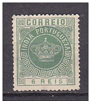 INDE PORTUGUAISE -  N°Y&T - 116 - 6r  Vert  - Couronne - (N) - Inde Portugaise