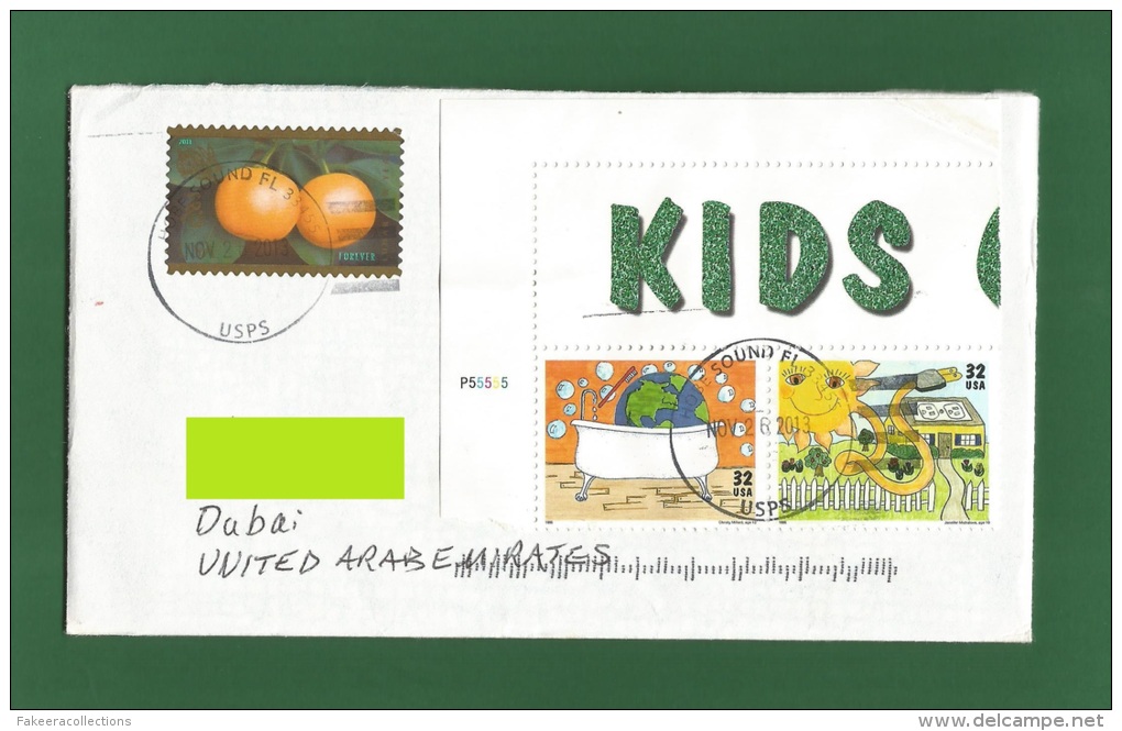 USA AMERICA 2013 - POSTAL USED COVER TO DUBAI UAE / EMIRATES ARABES - CHINESE LUNAR NEW YEAR CHILDREN PAINTING - As Scan - Autres & Non Classés