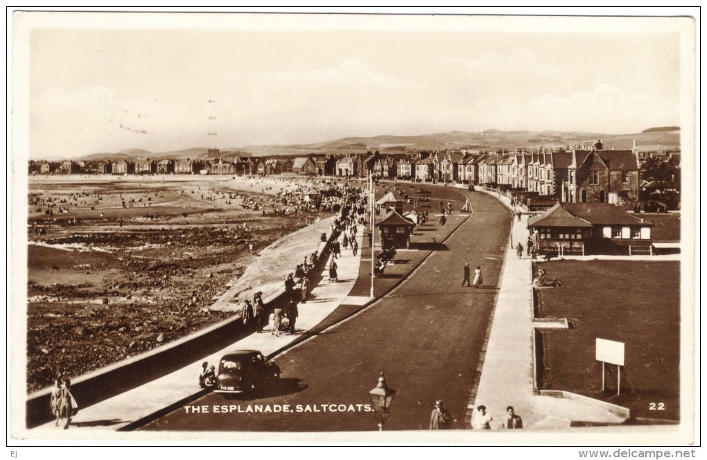 The Esplanade, Saltcoats Real Photo - Postmark 1954 - Ayrshire