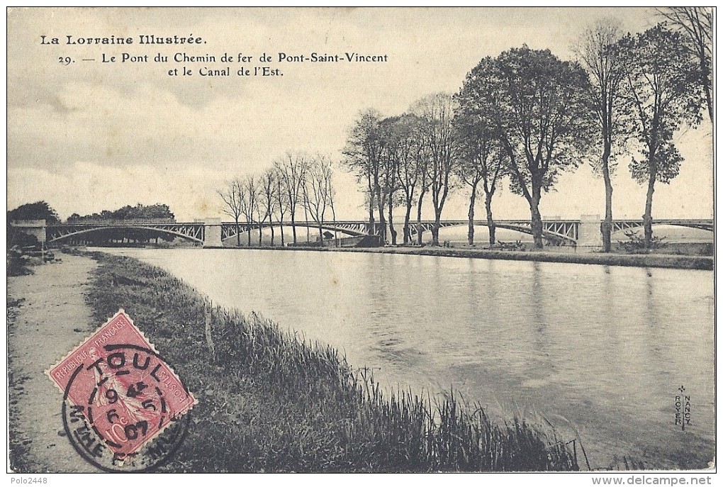 Cpa - La Lorraine Illustrée - Le Pont Du Chemin De Fer De Pont St Vincent ( En L´état ) - Autres & Non Classés