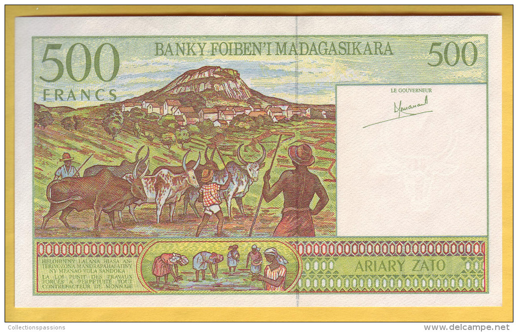 MADAGASCAR - Billet De 500 Francs. 1994.  Pick: 75. NEUF - Madagascar