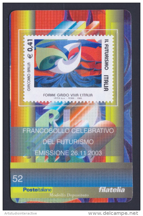 2003 ITALIA REPUBBLICA "IL FUTURISMO" SET TESSERE FILATELICHE - Cartes Philatéliques