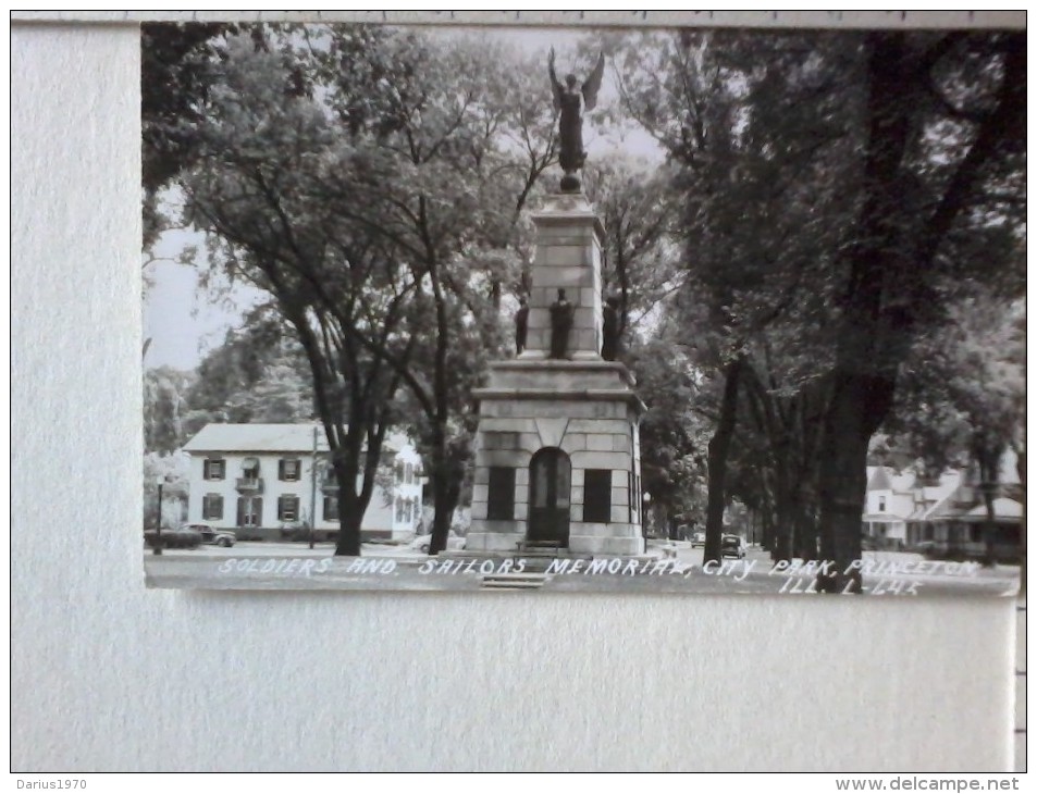 Cart. - U.S.A.- Illinois - Soldiers And Sailors Memorial- City Park , Princeton , ILL. L. 645. - Aurora (Ilinois)