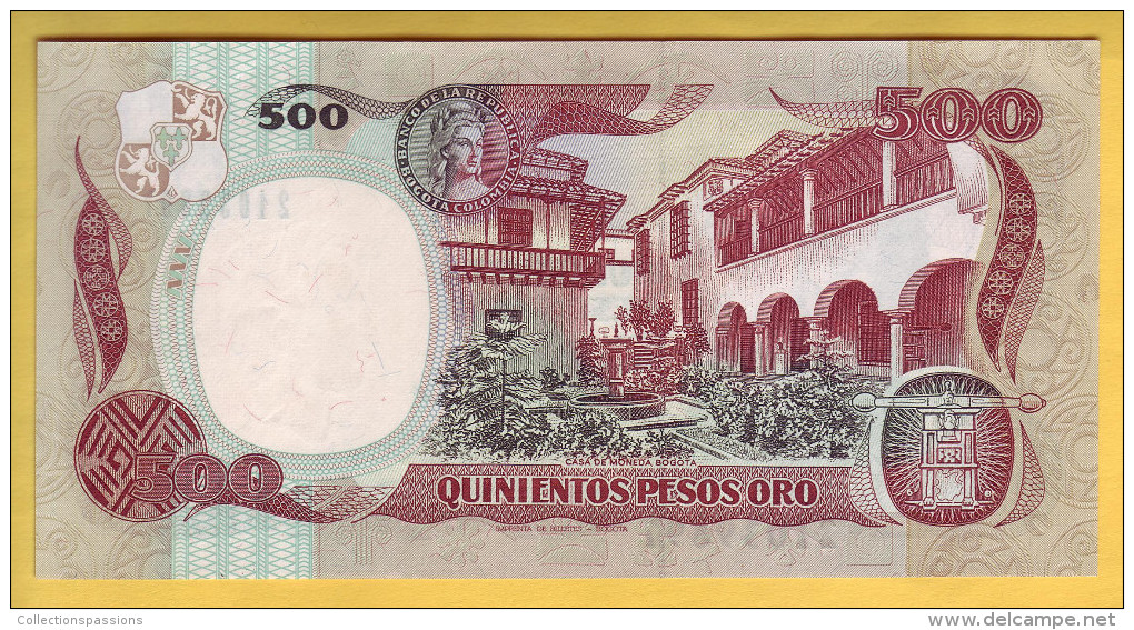 COLOMBIE - Billet De 500 Pesos Oro. 20-07-89.  Pick: 431. Presque NEUF - Colombie