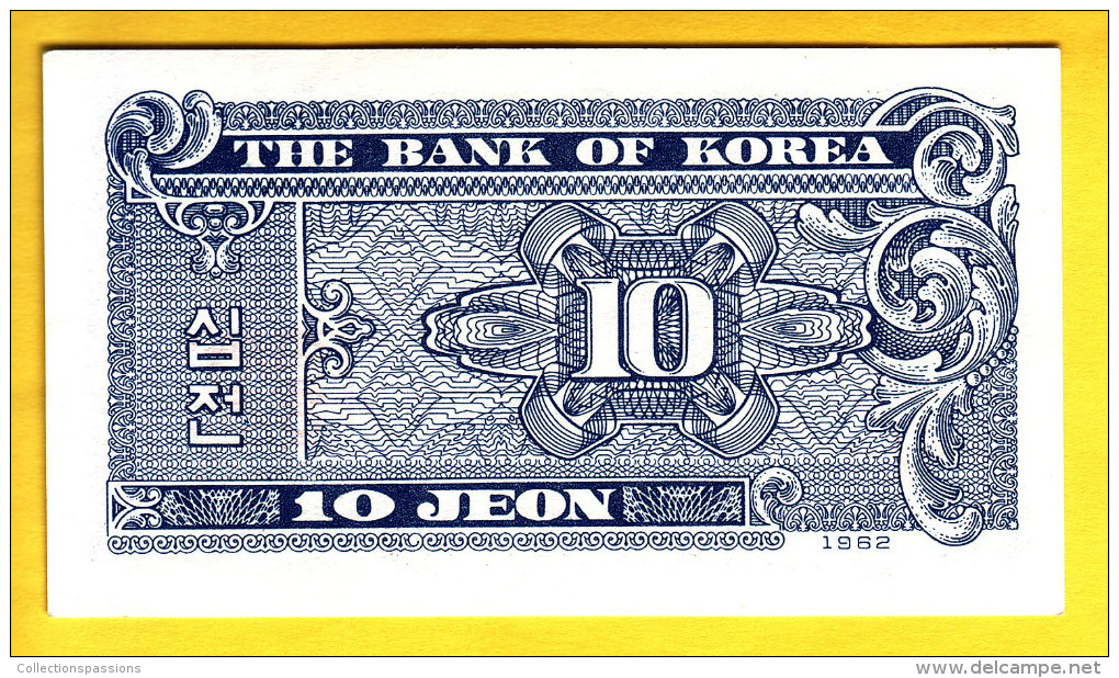 COREE DU SUD - Billet De 10 Jeon. 1962.  Pick: 28. Presque NEUF - Korea, South