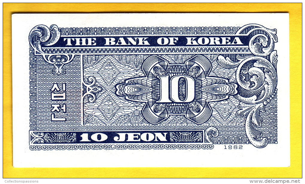 COREE DU SUD - Billet De 10 Jeon. 1962.  Pick: 28. Presque NEUF - Corea Del Sud