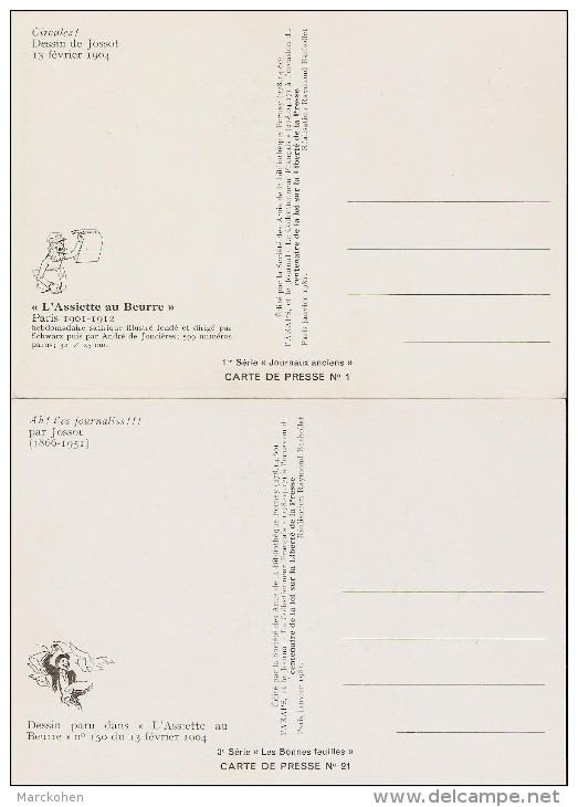 JOSSOT: 2 Reproductions D'illustrations De "L'Assiette Au Beure" Du 13 Février 1904. Répression Et Liberté De La Presse - Jossot