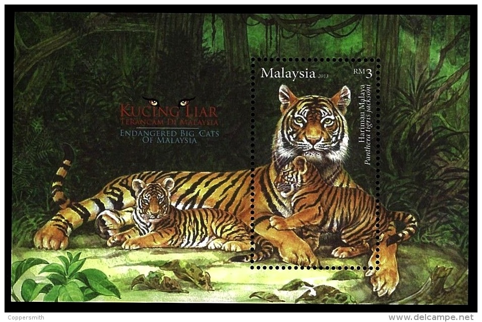 (209) Malaysia / Malaisie  Animals / Tiger Sheet / Bf / Bloc Tigre  ** / Mnh  Michel BL 177 - Malaysia (1964-...)