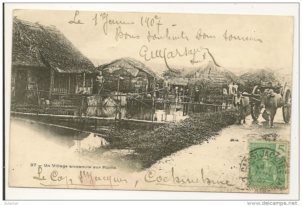 Cap Saint-Jacques Cochinchine Village Annamite Sur Pilotis INDOCHINE Le 01 / 01/ 1907 Vietnam - Autres & Non Classés
