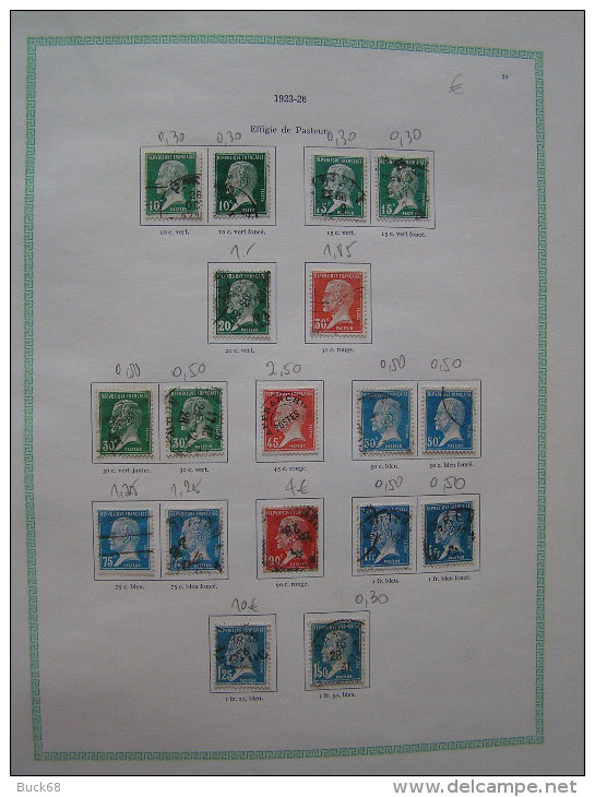 FRANCE Lot 18 POSTE (o) Pasteur 1923-1926 (CV 26,80 €) à 20% + Cadeau [JOSS] - Collections