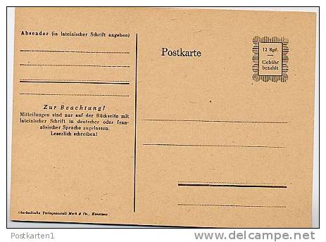 Behelfsausgabe  P836IIa  Postkarte OPD Freiburg ** 1945  Kat. 6,00 € - Autres & Non Classés