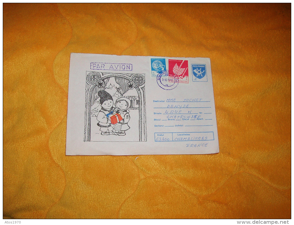 ENVELOPPE UNIQUEMENT DATE ?. / ROUMANIE / BUCAREST POUR CHAMALIERES FRANCE / CACHET + TIMBRES DONT ENTIER PAR AVION - Postmark Collection