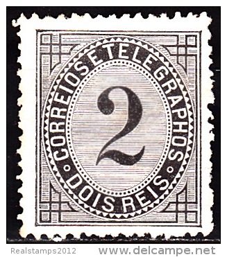 PORTUGAL - 1884,  Taxa De Telegramas,   2 R.   Papel Liso,  D. 12 3/4   (*) MNG   MUNDIFIL   Nº 59 - Unused Stamps