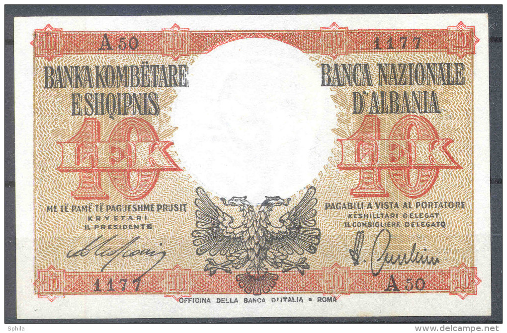 Albania 10 Lek 1940 UNC; P 11 - Albanien