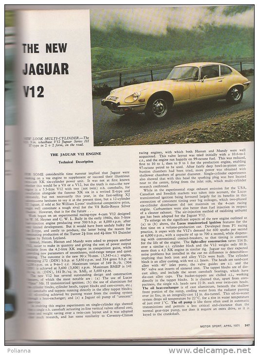 RA#45#15 RIVISTA MOTOR SPORT 1971/SWEDISH RALLY/OPEL MANTA RALLY COUPE/5th SOUTH AFRICAN GRAND PRIX/FORD CAPRI/JAGUAR V1 - Autosport - F1