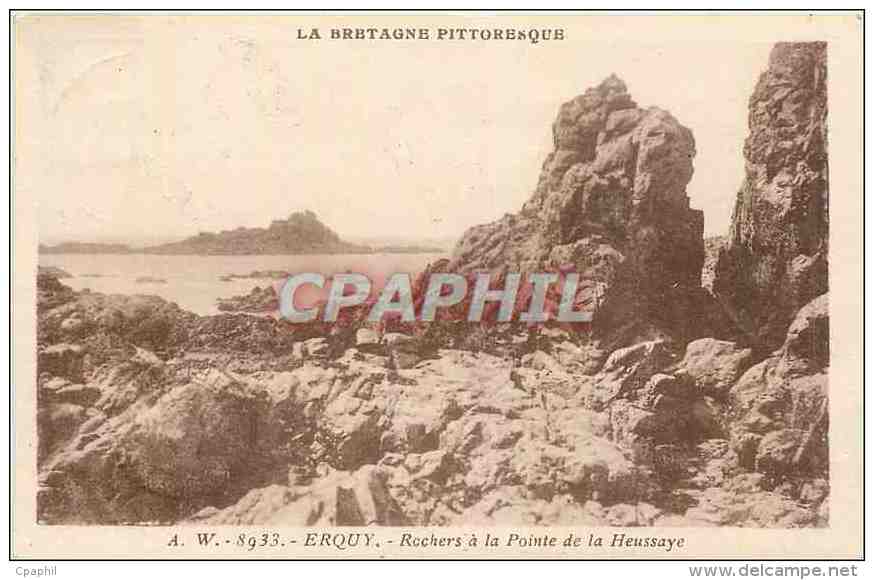 CPA Erquy Rochers A La Pointe De La Heussaye - Erquy