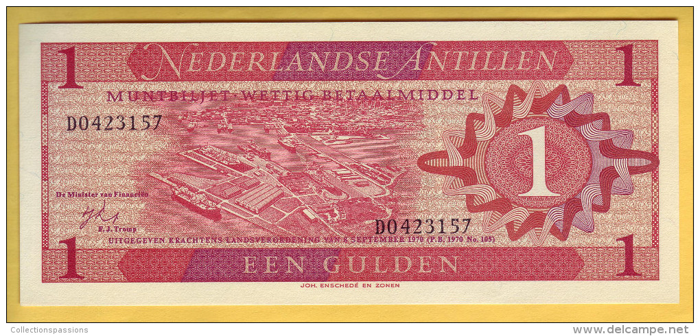 PAYS BAS - ANTILLES NEERLANDAISES - Billet De 1 Gulden. 8-09-70.  Pick: 20a. NEUF - Antilles Néerlandaises (...-1986)