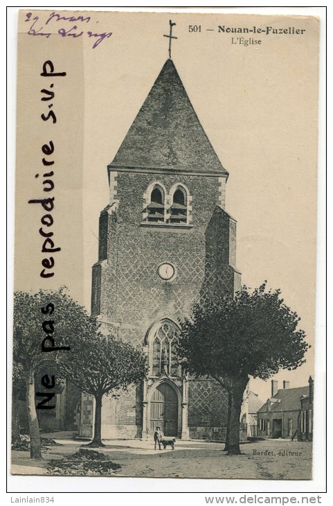 - 501 - Nouan-le-Fuzelier - ( Loir Et Cher ), L'Eglise, Chien Enfant, Voyagé Dans Enveloppe, écrite, TBE, Scans. - Autres & Non Classés