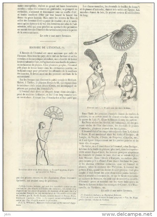 9 GRAVURES De 1855 Avec Article De 8 Pages Sur L'HISTOIRE De L'EVENTAIL - Estampes & Gravures