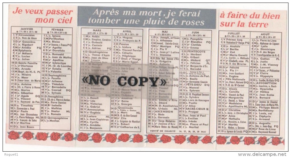 CALENDRIER  1960  ( Les ORPHELINS - APPRENTIS  D´AUTEUIL  ) - Petit Format : 1941-60