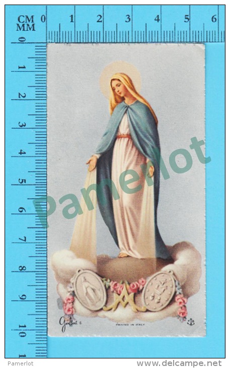 Pieuse, Holy Card, Santini ( FB-Gerffert 6, Italy, Marie Et La Médaille Miraculeuse  ) Recto/Verso - Images Religieuses