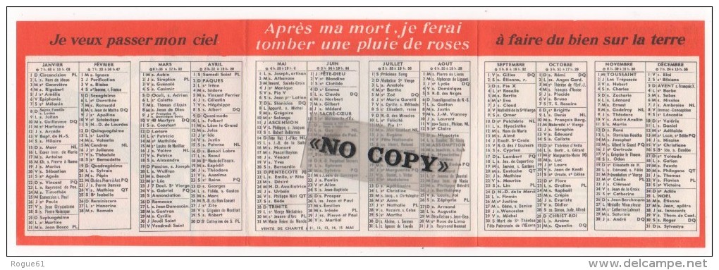 CALENDRIER  1961  ( Les ORPHELINS - APPRENTIS  D´AUTEUIL  ) - Petit Format : 1961-70