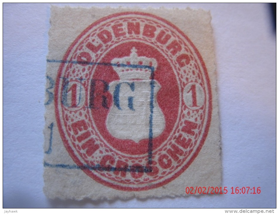 OLDENBURG, SCOTT#23, 1 G ROSE, USED - Oldenburg