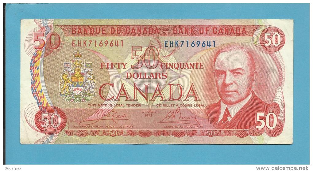 CANADA - 50 DOLLARS - ( 1975 ) - Pick 90.b - Sign. Crow-Bouey - 2 Scans - Kanada
