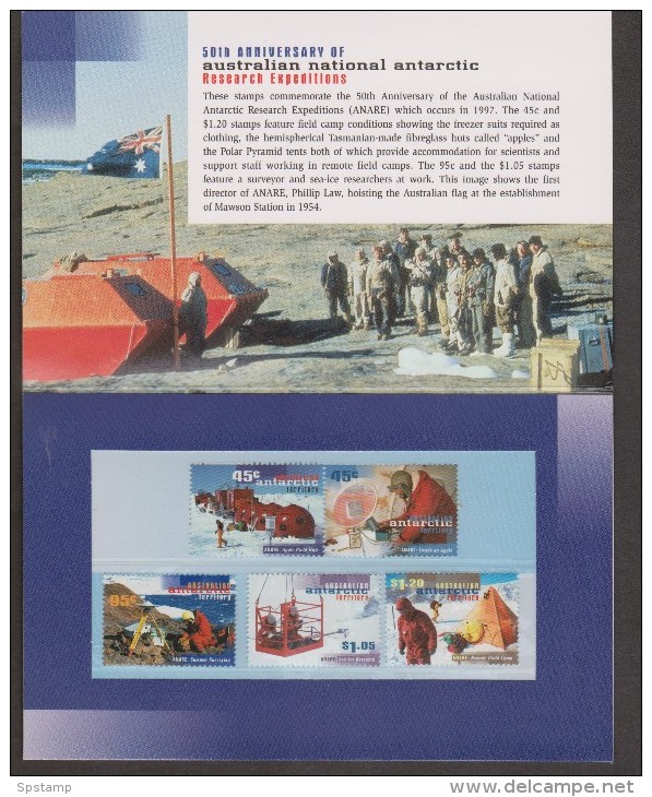 Australian Antarctic Territory 1997 ANARE Research Themes Post Office Pack /  Folder Containing Set 5 MNH - Other & Unclassified